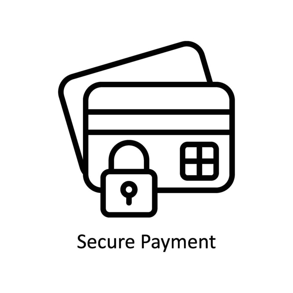 Secure Payment vector  outline icon style illustration. EPS 10 File