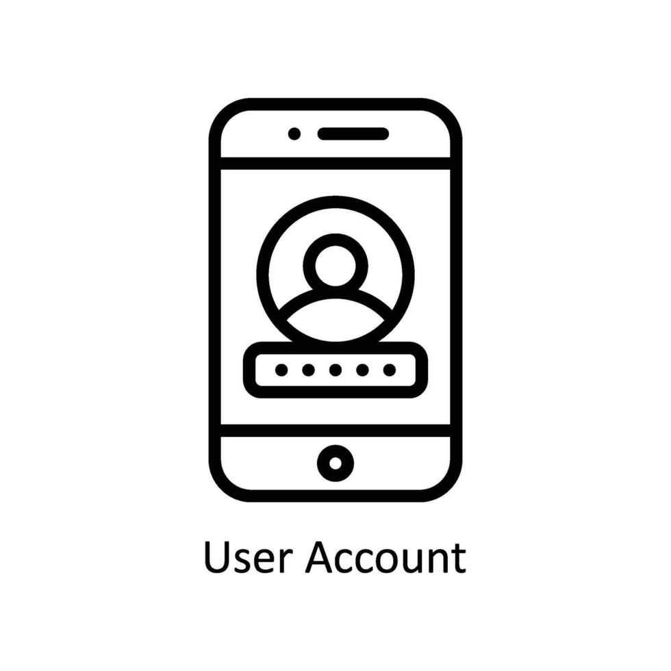 User account  vector  outline icon style illustration. EPS 10 File