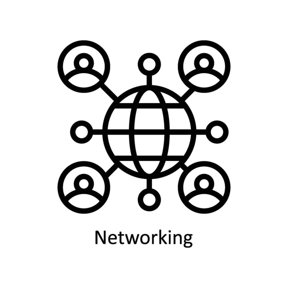 Networking vector  outline icon style illustration. EPS 10 File