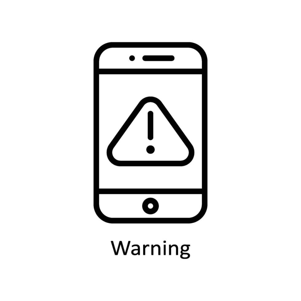Warning vector  outline icon style illustration. EPS 10 File