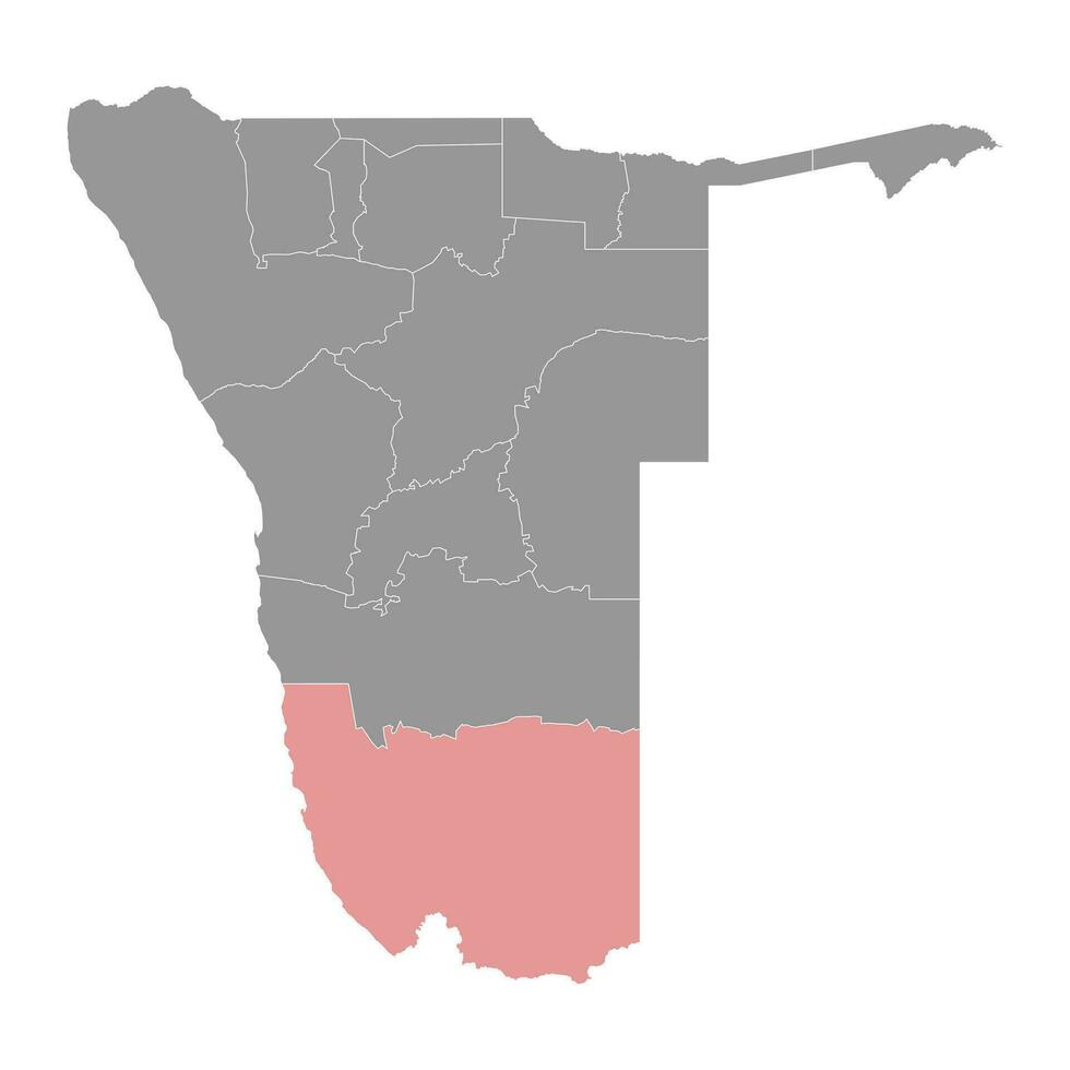 Karas region map, administrative division of Namibia. Vector illustration.