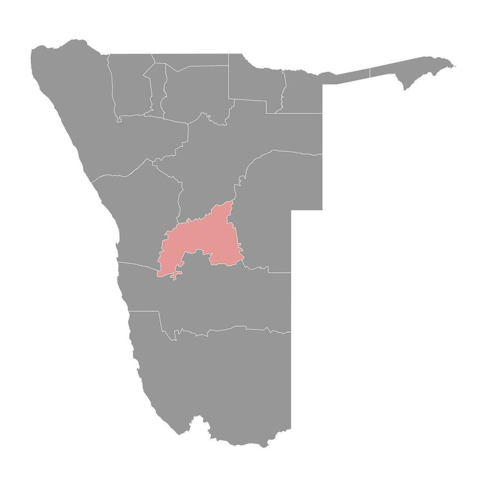 khomas región mapa, administrativo división de Namibia. vector ilustración.