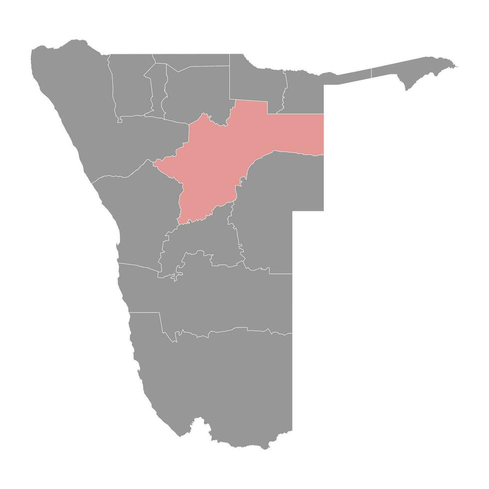 otjozondjupa región mapa, administrativo división de Namibia. vector ilustración.