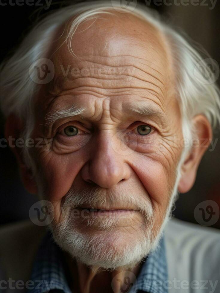 AI generated Portrait of an old American man photo