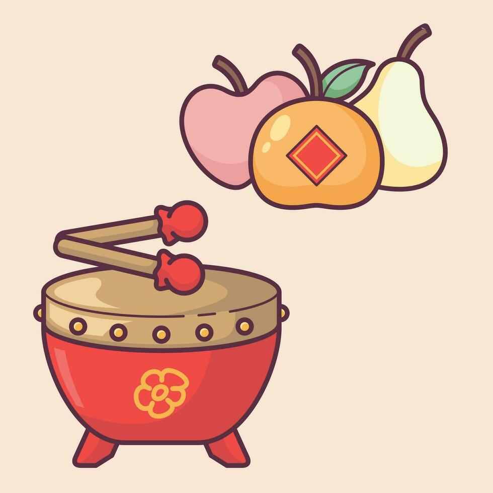Chinese Lunar New Year celebration traditional holiday icon vector art materials. colorful and neat design