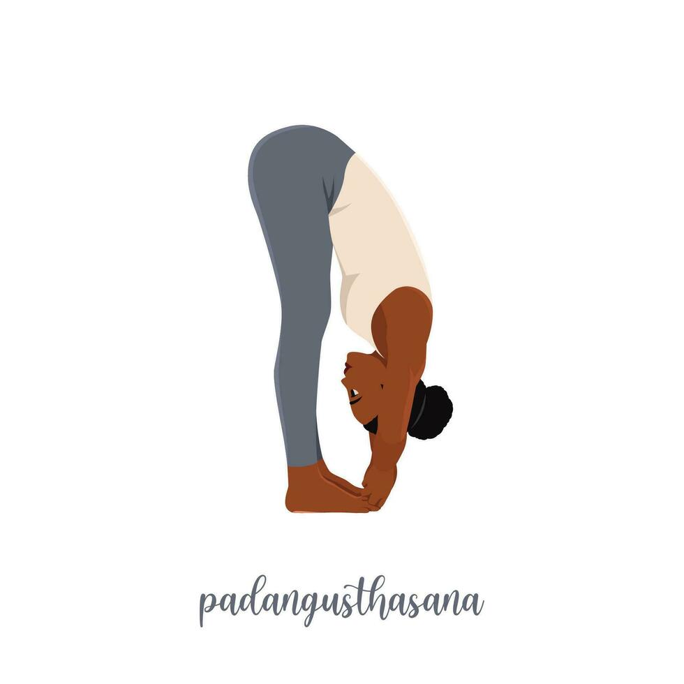 Woman doing yoga Big Toe Pose. vector