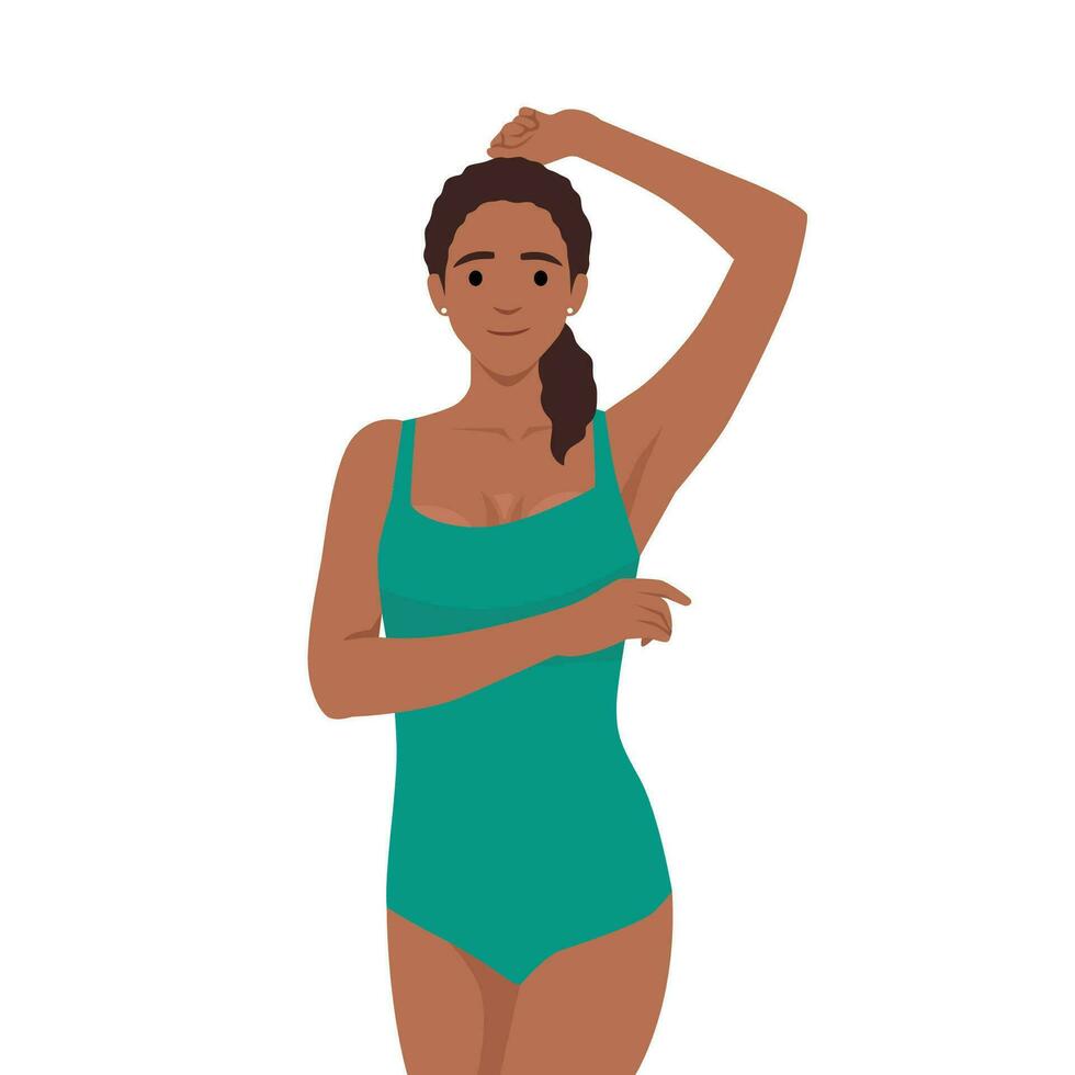 moderno mujer en un baños traje. vector