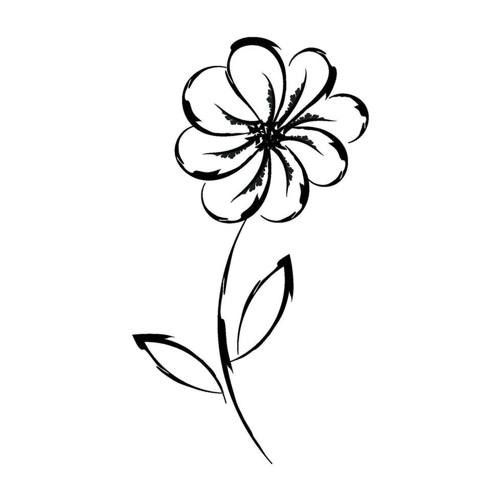 flor dibujo para impresión o utilizar como póster vector