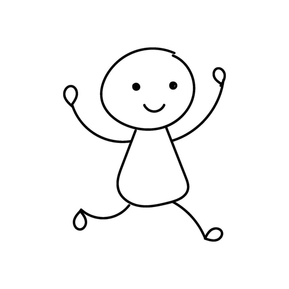 Funny Stickman hand drawn style for print vector