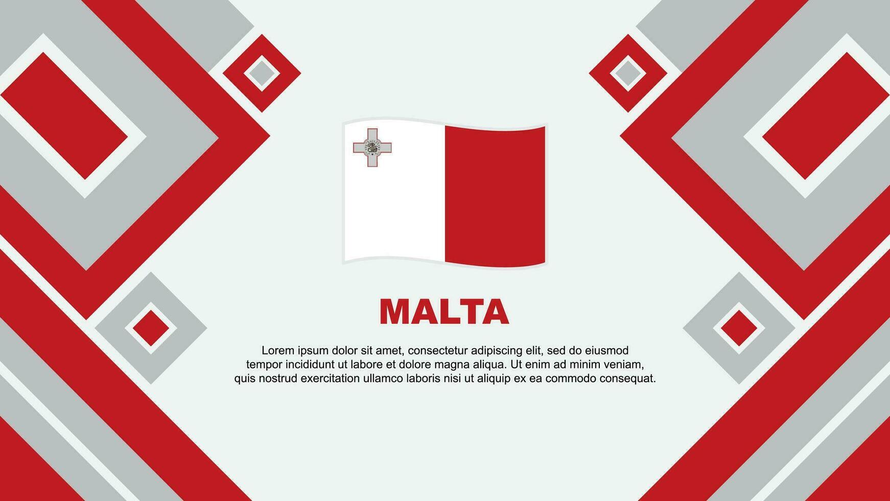 Malta Flag Abstract Background Design Template. Malta Independence Day Banner Wallpaper Vector Illustration. Malta Cartoon
