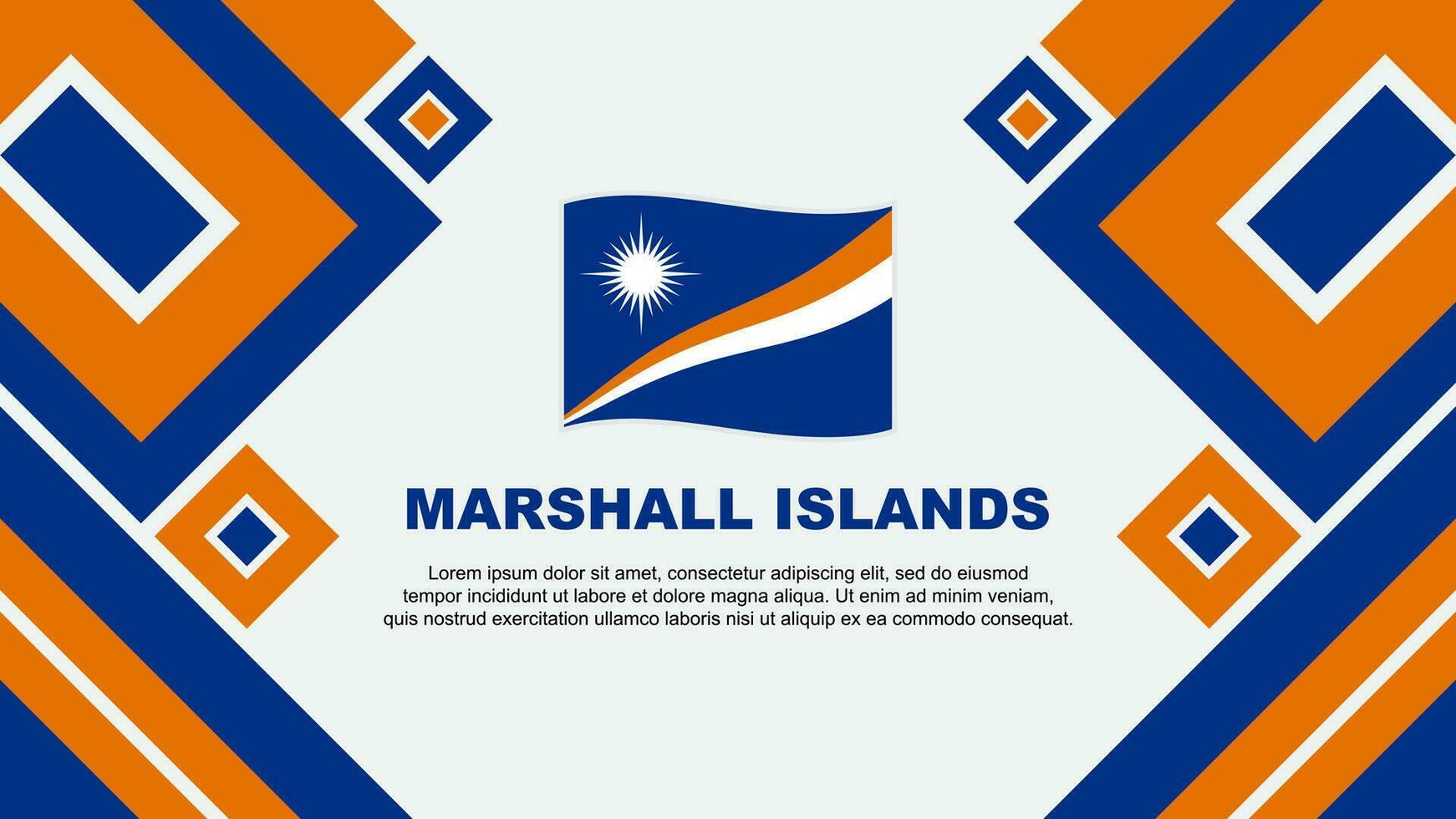 Marshall Islands Flag Abstract Background Design Template. Marshall Islands Independence Day Banner Wallpaper Vector Illustration. Marshall Islands Cartoon