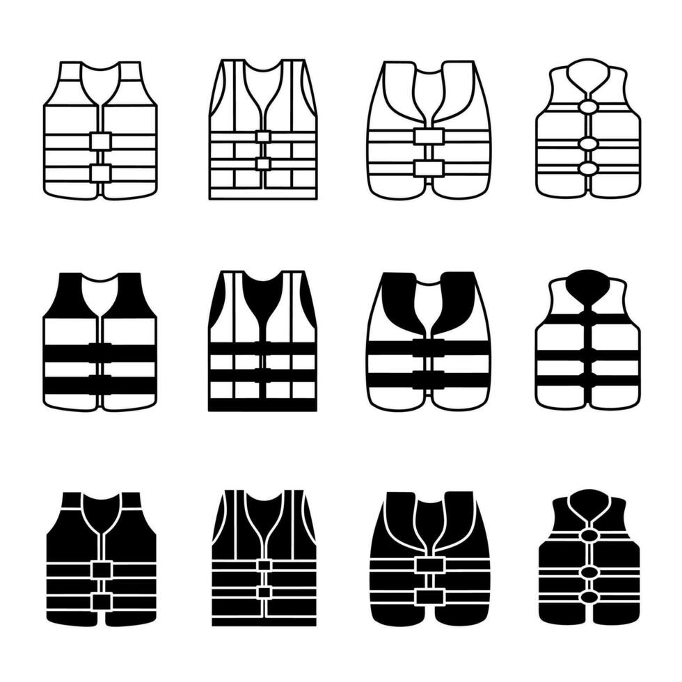 Lifebuoy icon illustration collection. Black and white design icon for business. Stock vector. vector
