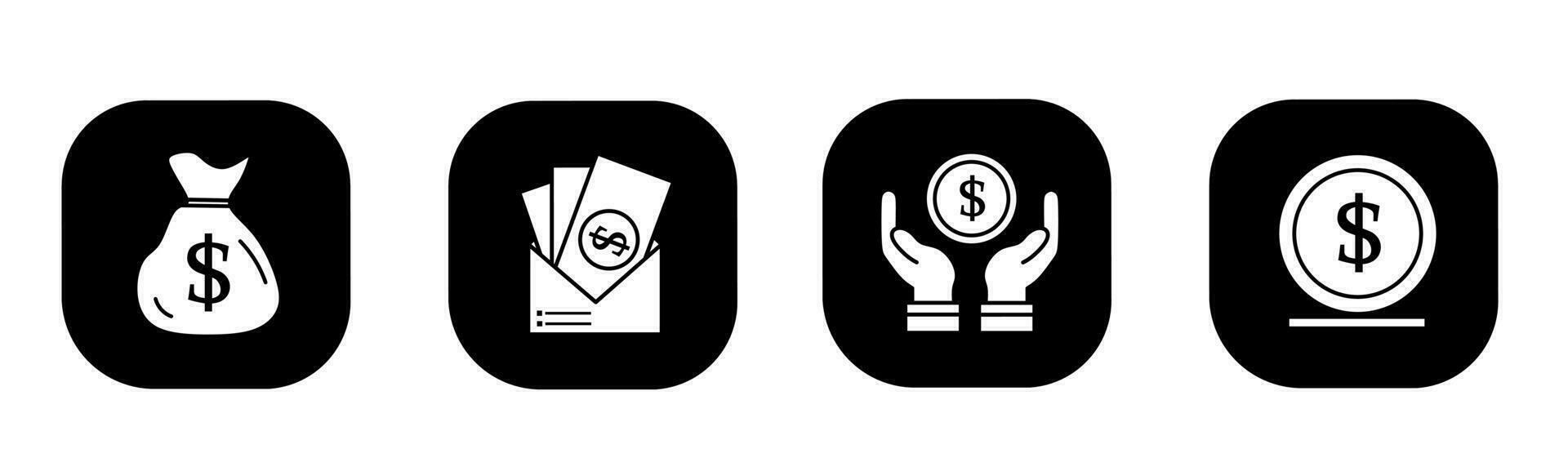 dinero icono en departamento. un dinero icono diseño. valores vector. vector