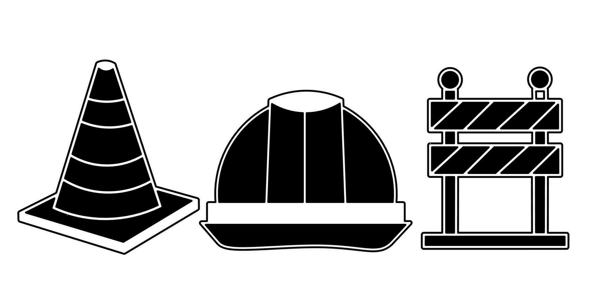 Construction icon collection. An illustration of a black construction icon. Stock vector. vector