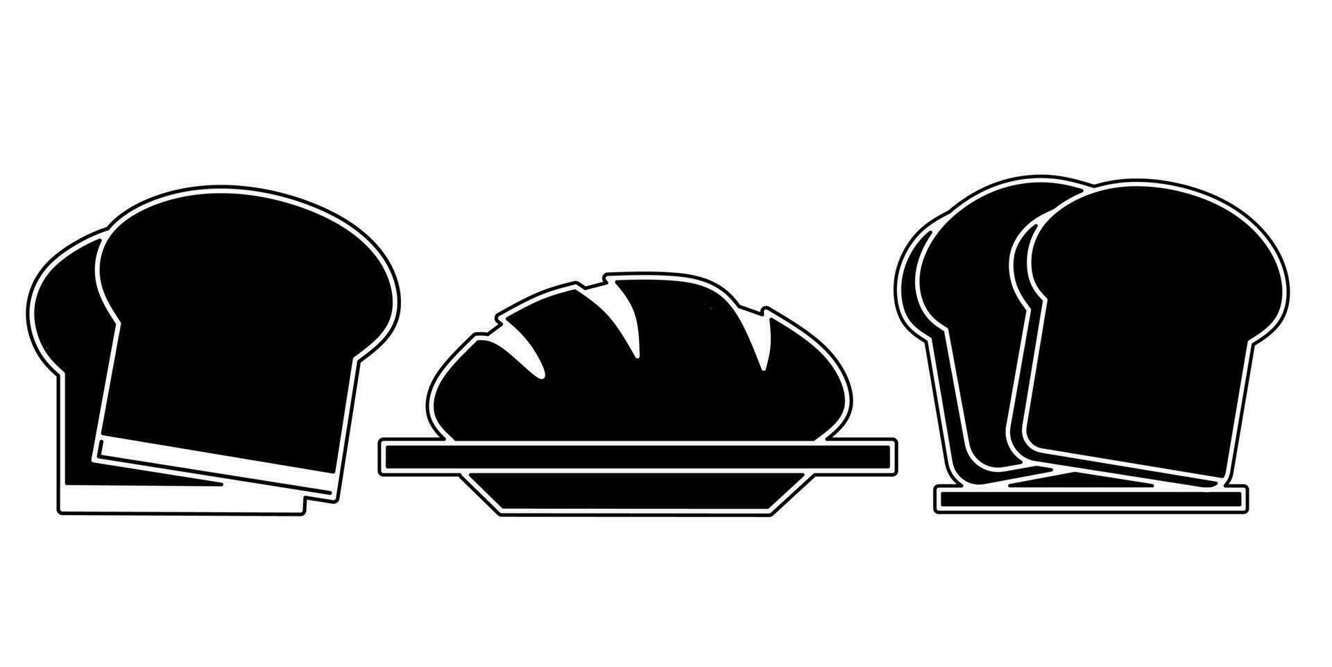 Bread icon collection. An illustration of a black bread icon. Stock vector. vector