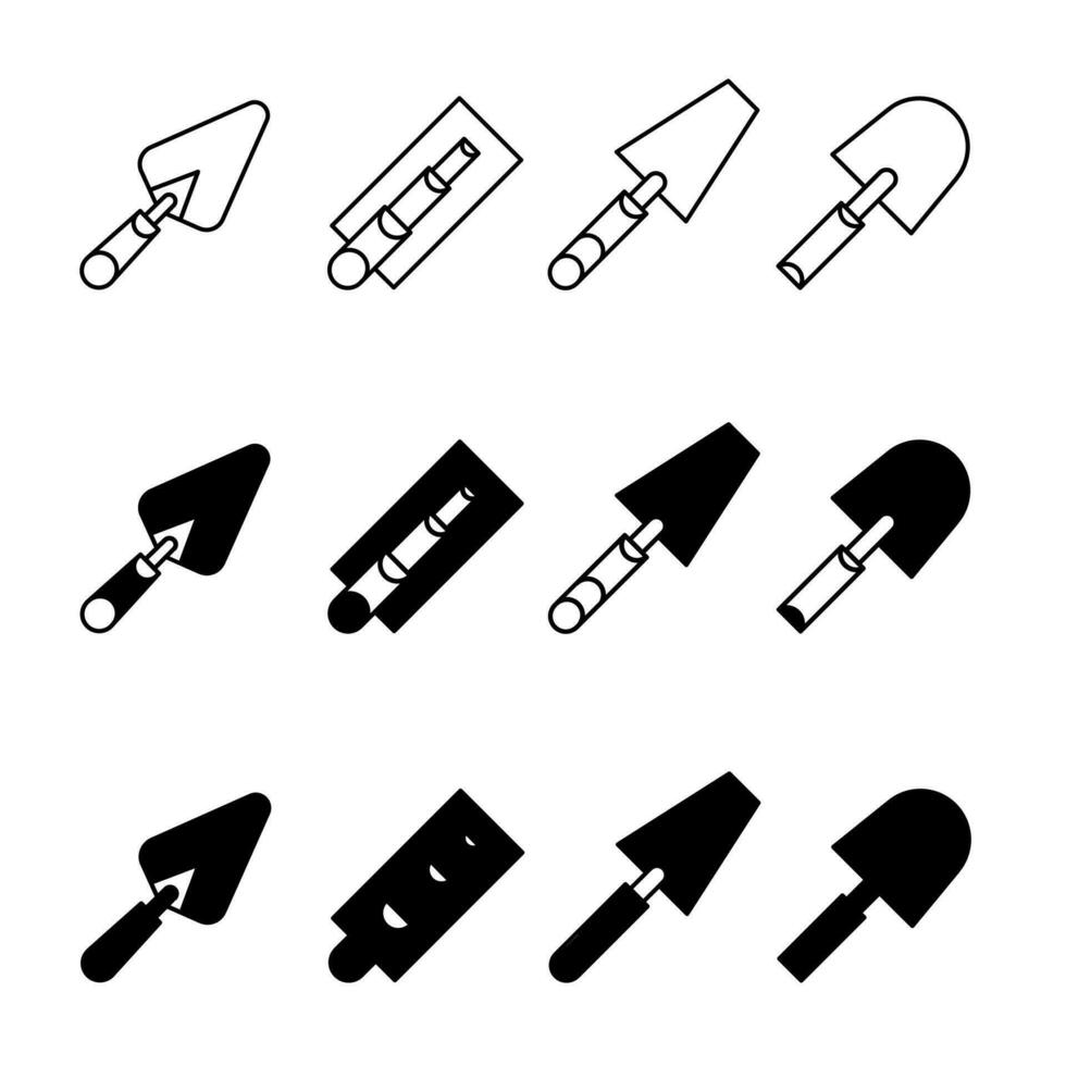 Trowel icon illustration collection. Design icon for business. Stock vector. vector