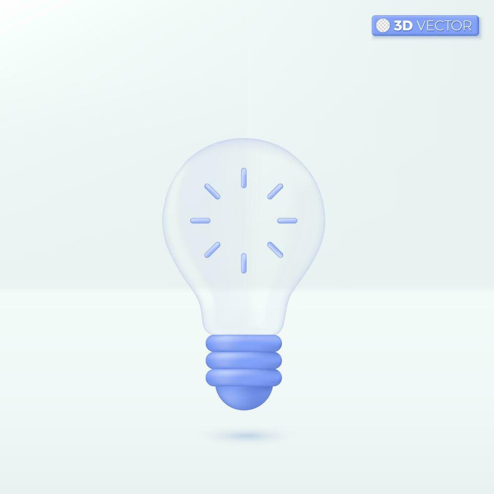 Light bulb transparency icon symbol. creative innovation, development, idea icon metaphor. 3D vector isolated illustration design. Cartoon pastel Minimal style. Used for mobile app, ux, ui, print ad.