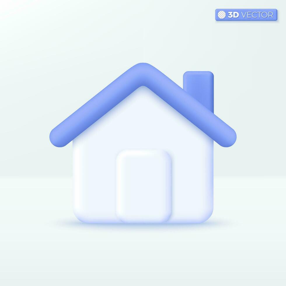 House icon symbols. Trendy Smart Home, Real estate, loan, mortgage, back concept. 3D vector isolated illustration design. Cartoon pastel Minimal style. You can used for mobile app, ux, ui, print ad.