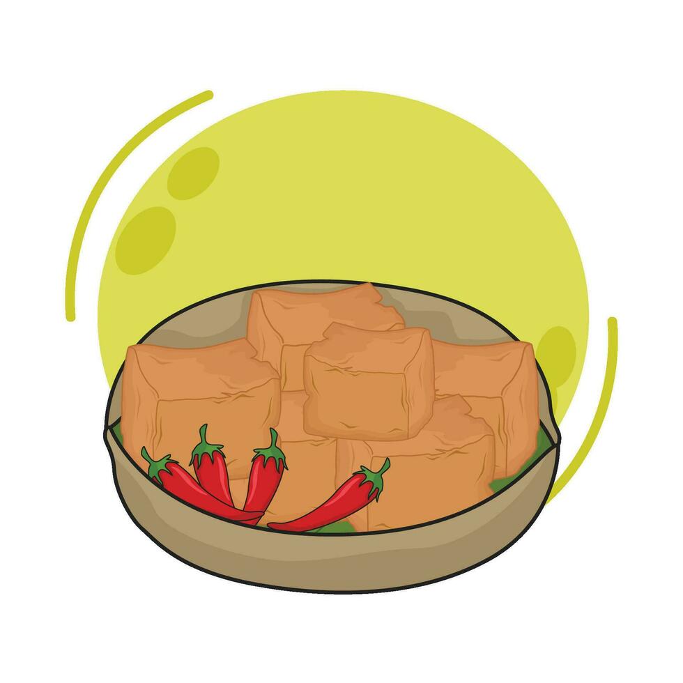 illustration of fried tofu vector