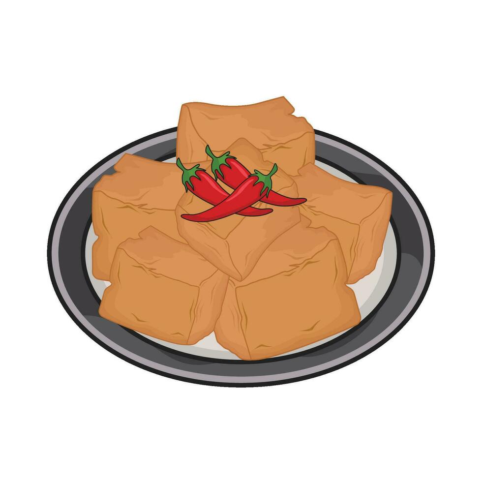 illustration of fried tofu vector