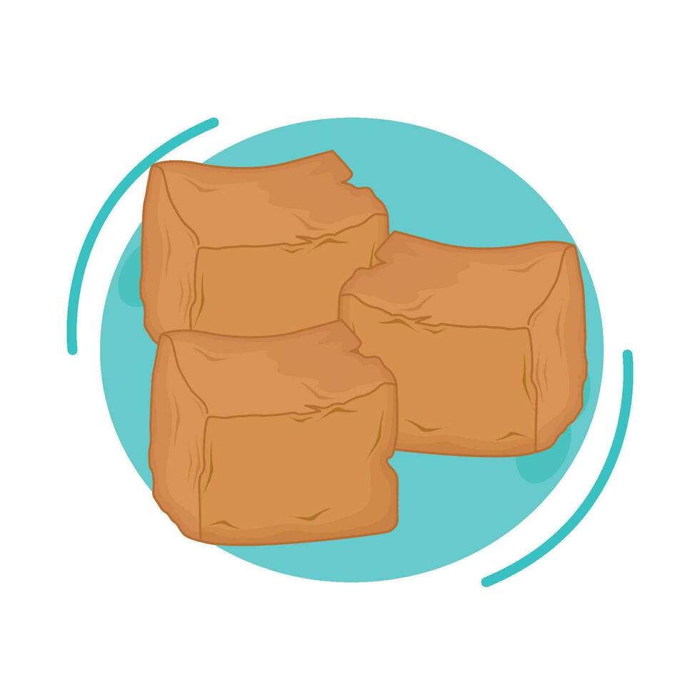 ilustración de frito tofu vector