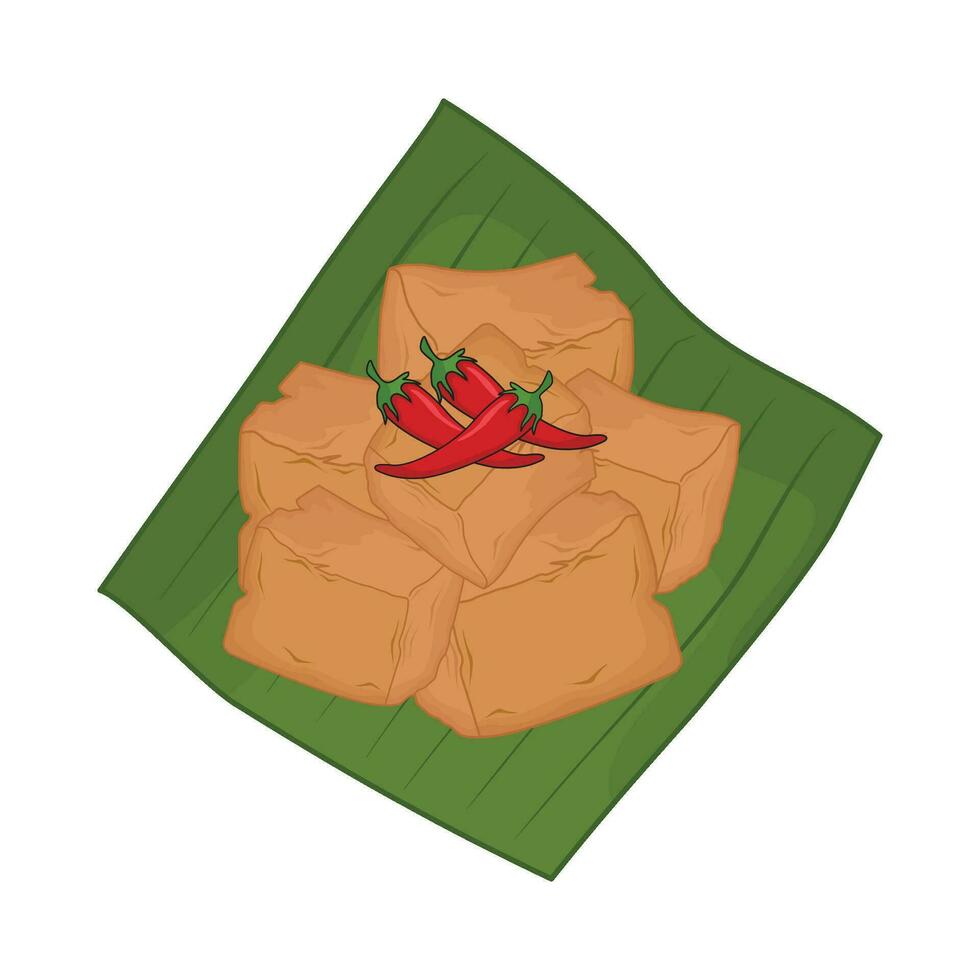illustration of fried tofu vector