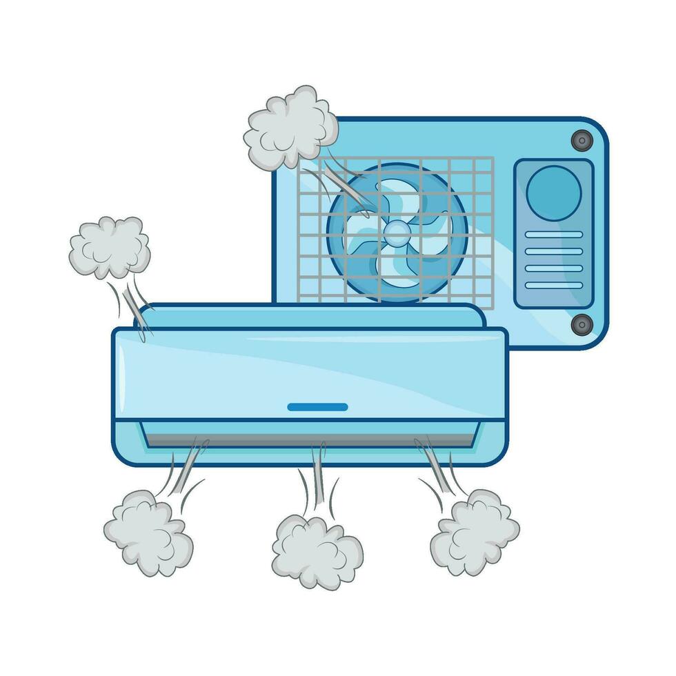 ilustración de roto aire acondicionador vector