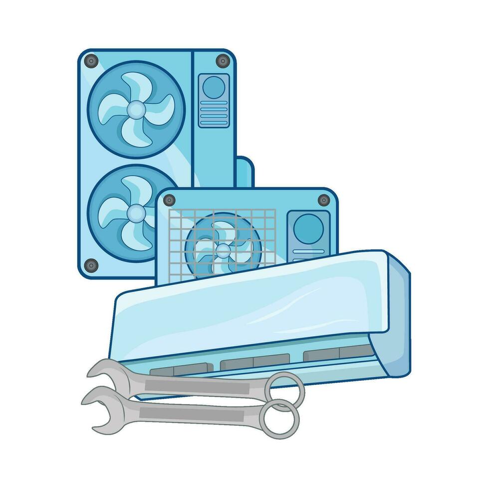 ilustración de aire acondicionador reparar vector