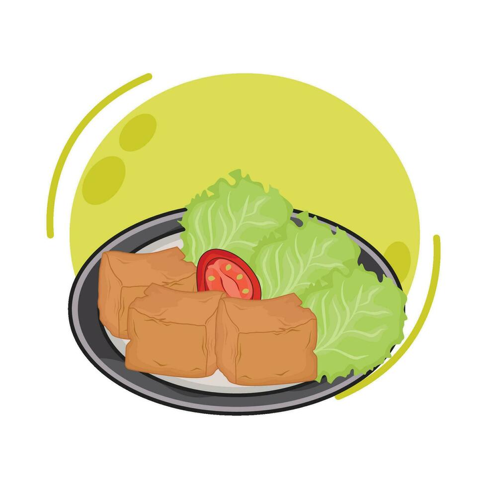 illustration of fried tofu vector