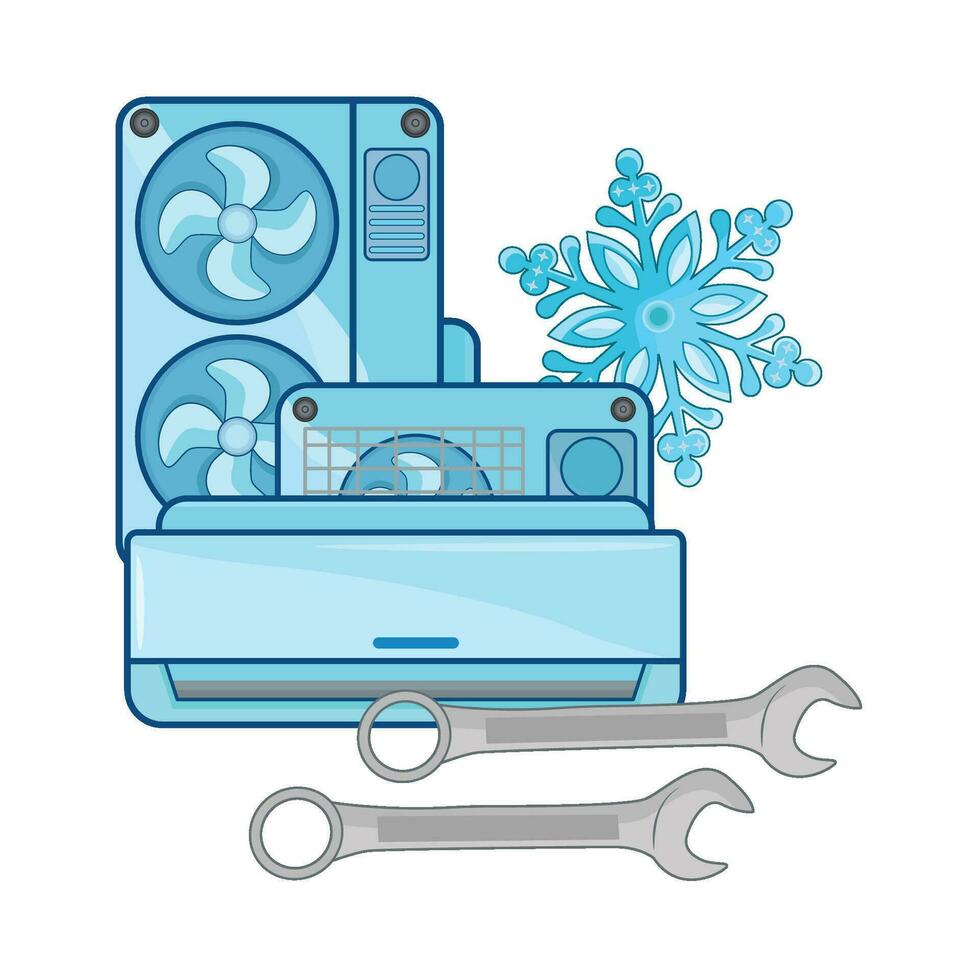 illustration of air conditioner repair vector