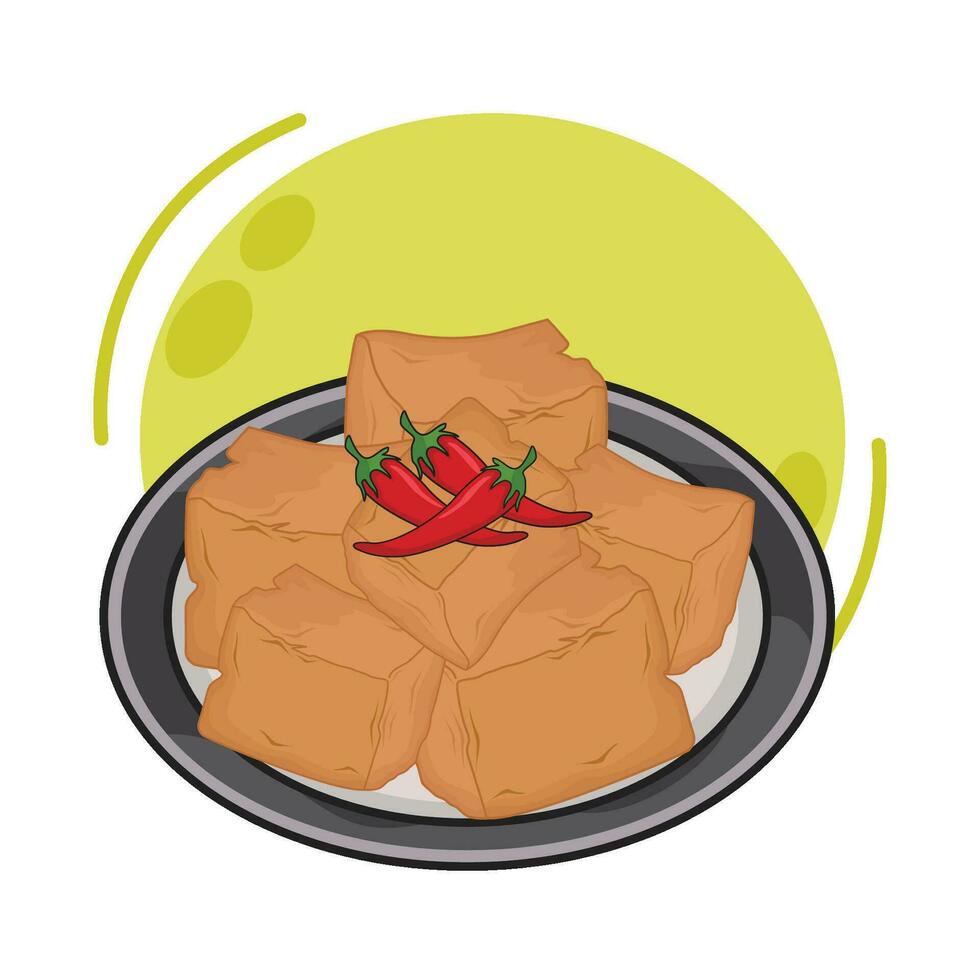 illustration of fried tofu vector