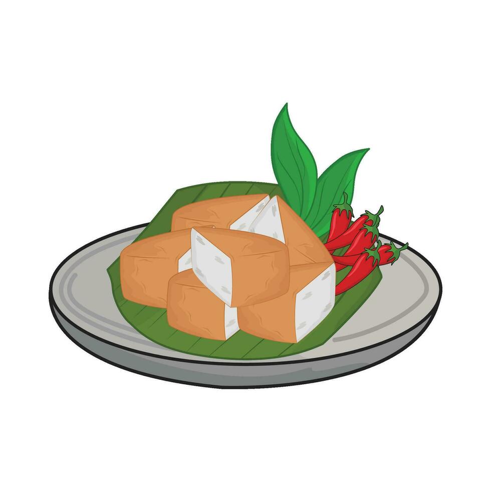 illustration of fried tofu vector
