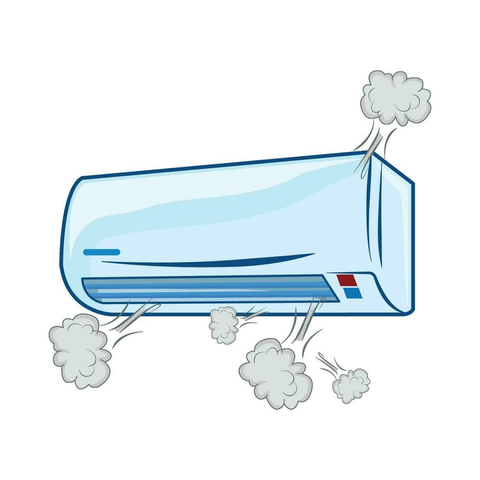 illustration of broken air conditioner vector