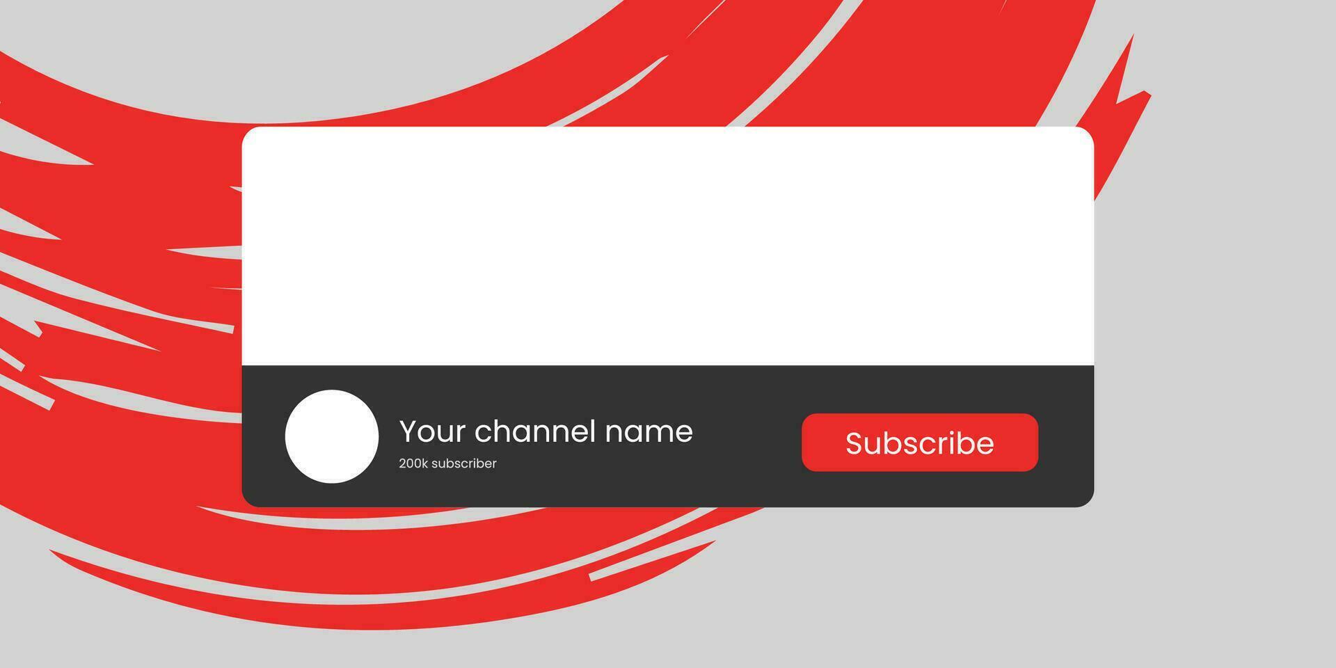 Youtube Channel Name Lower Third with Content Placeholder. Placeholder for Channel Logo. Vector illustration