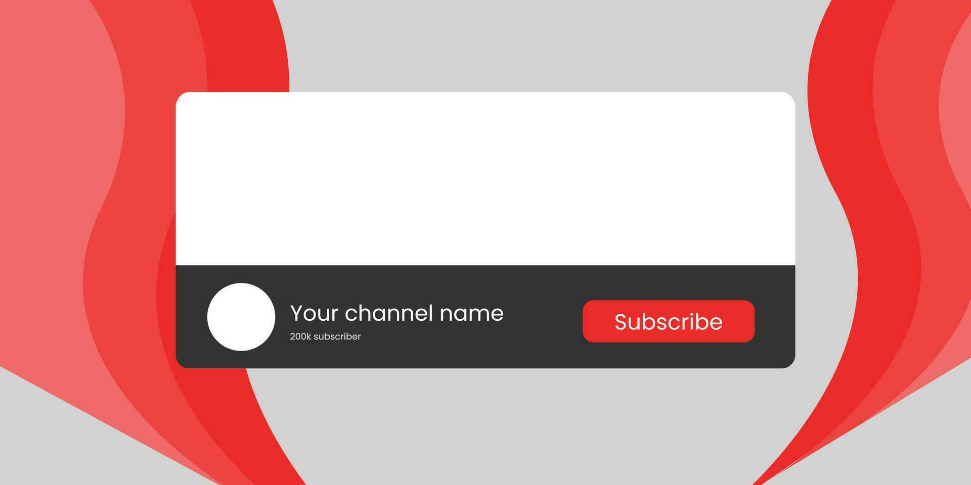 Youtube Channel Name Lower Third with Content Placeholder. Placeholder for Channel Logo. Vector illustration