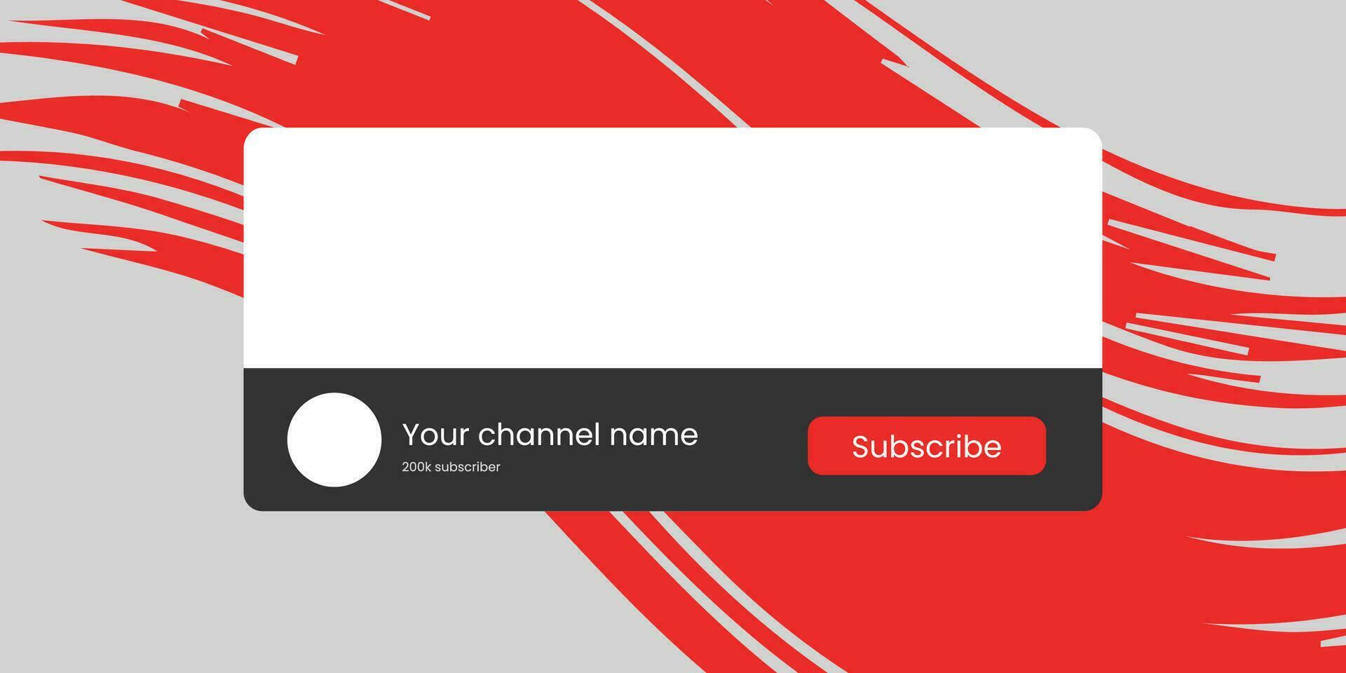 Youtube Channel Name Lower Third with Content Placeholder. Placeholder for Channel Logo. Vector illustration