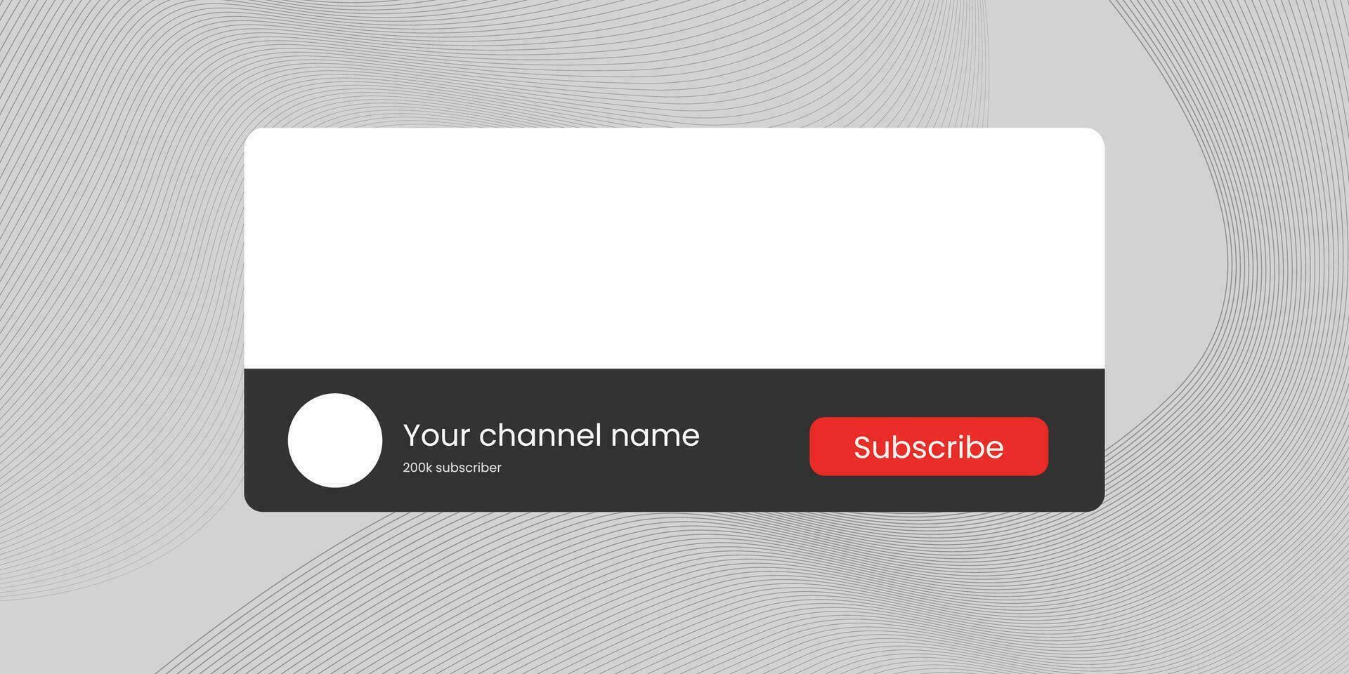 Youtube Channel Name Lower Third with Content Placeholder. Placeholder for Channel Logo. Vector illustration