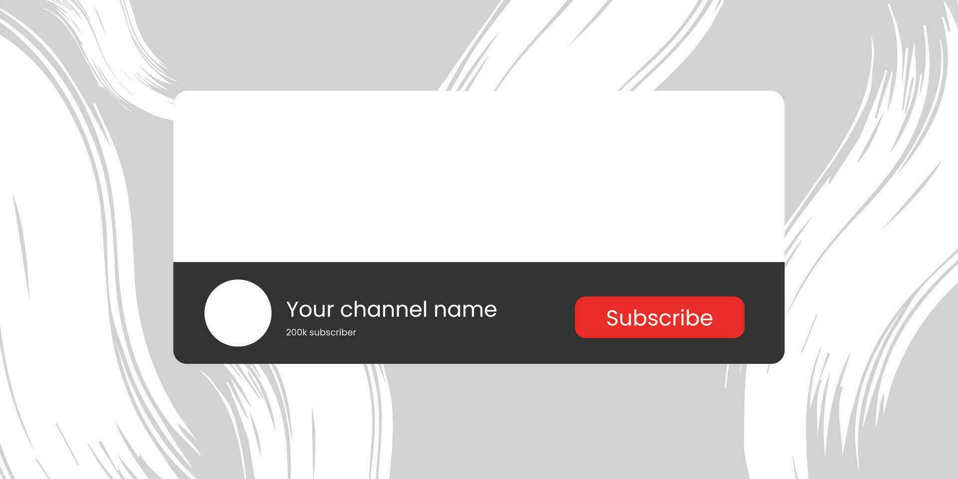 Youtube Channel Name Lower Third with Content Placeholder. Placeholder for Channel Logo. Vector illustration