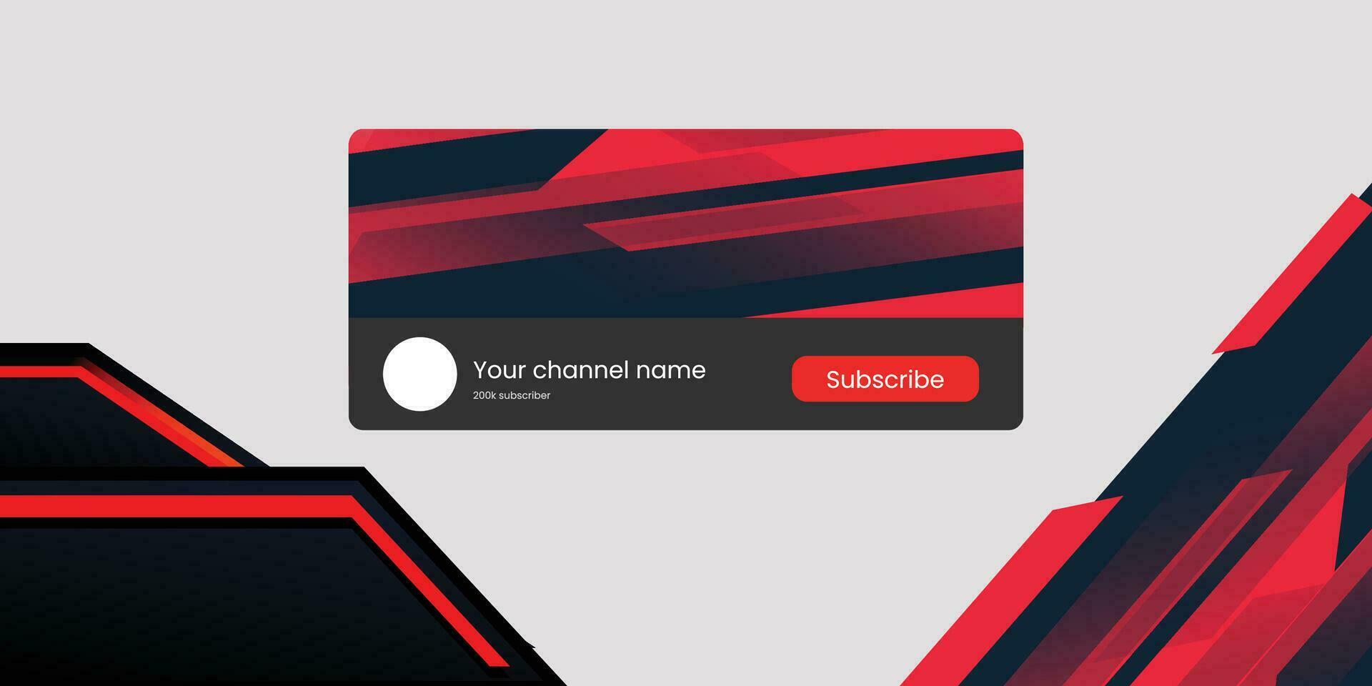 Youtube Channel Gaming Cover. Social Media Horizontal Live Streaming Banner. Red Cover for Gaming Video Service. . Vector illustration