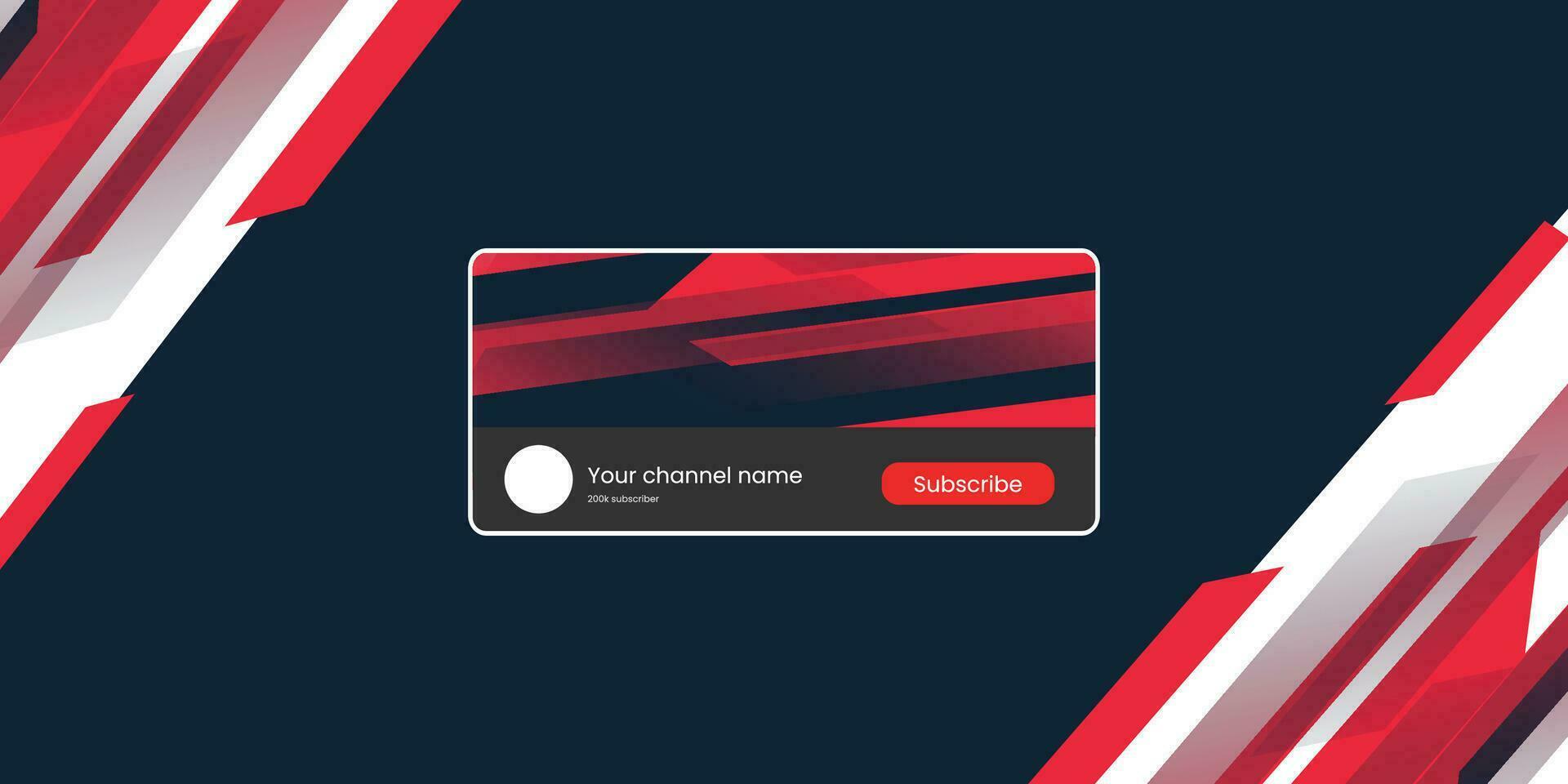 Youtube Channel Gaming Cover. Social Media Horizontal Live Streaming Banner. Red Cover for Gaming Video Service. . Vector illustration