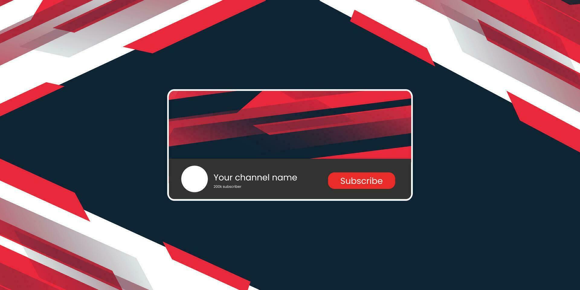 Youtube Channel Gaming Cover. Social Media Horizontal Live Streaming Banner. Red Cover for Gaming Video Service. . Vector illustration