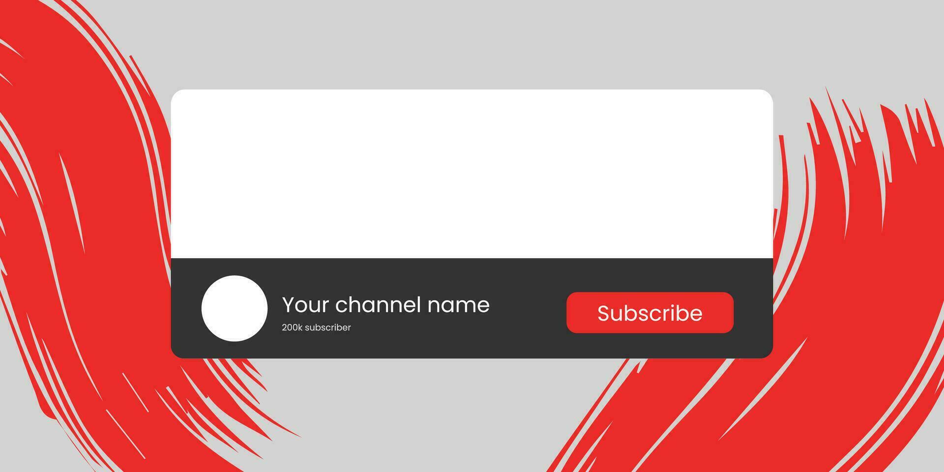 Youtube Channel Name Lower Third with Content Placeholder. Placeholder for Channel Logo. Vector illustration