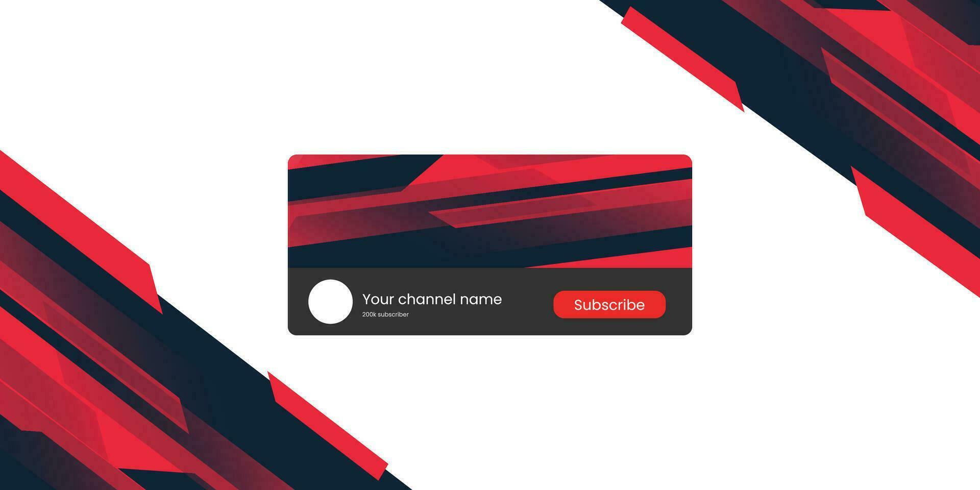 Youtube Channel Gaming Cover. Social Media Horizontal Live Streaming Banner. Red Cover for Gaming Video Service. . Vector illustration