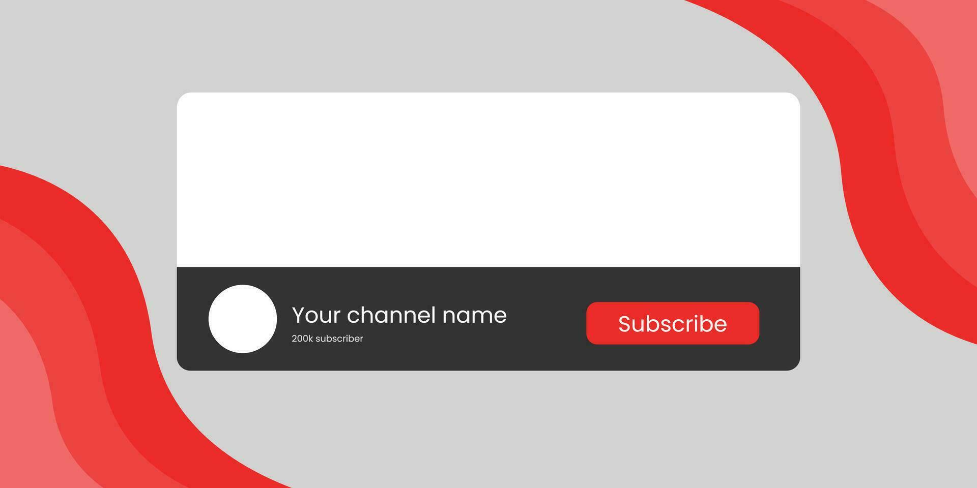 Youtube Channel Name Lower Third with Content Placeholder. Placeholder for Channel Logo. Vector illustration