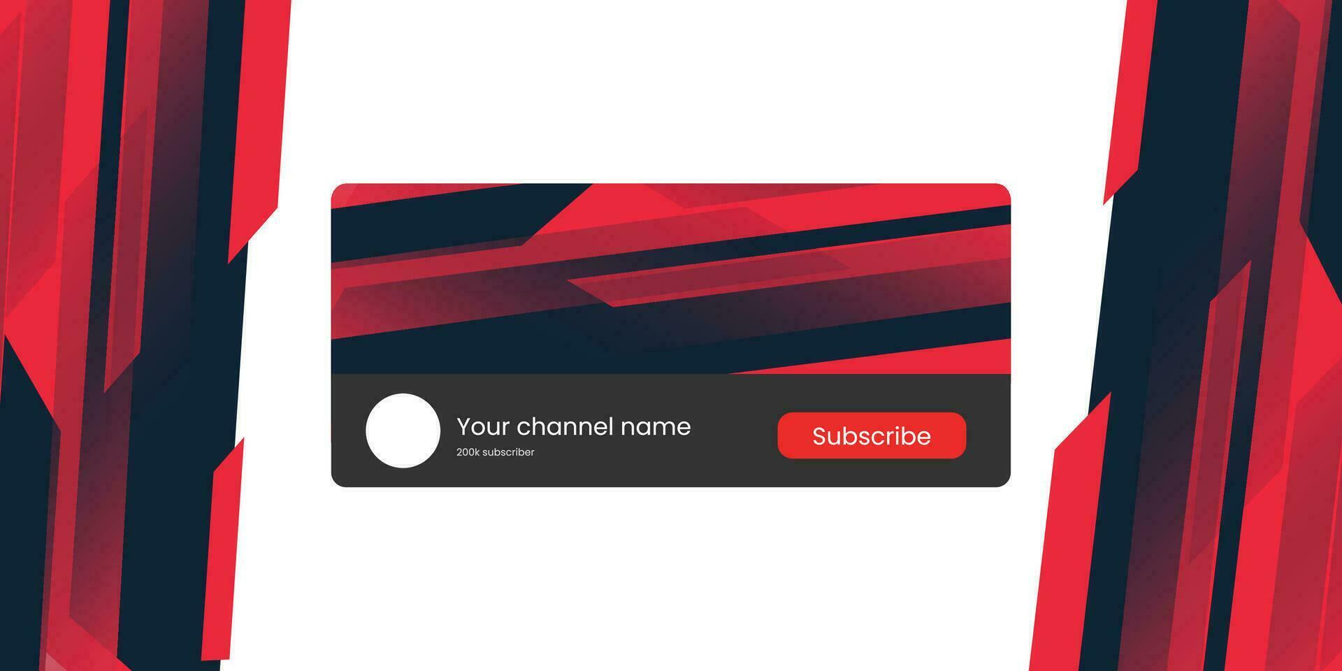 Youtube Channel Gaming Cover. Social Media Horizontal Live Streaming Banner. Red Cover for Gaming Video Service. . Vector illustration