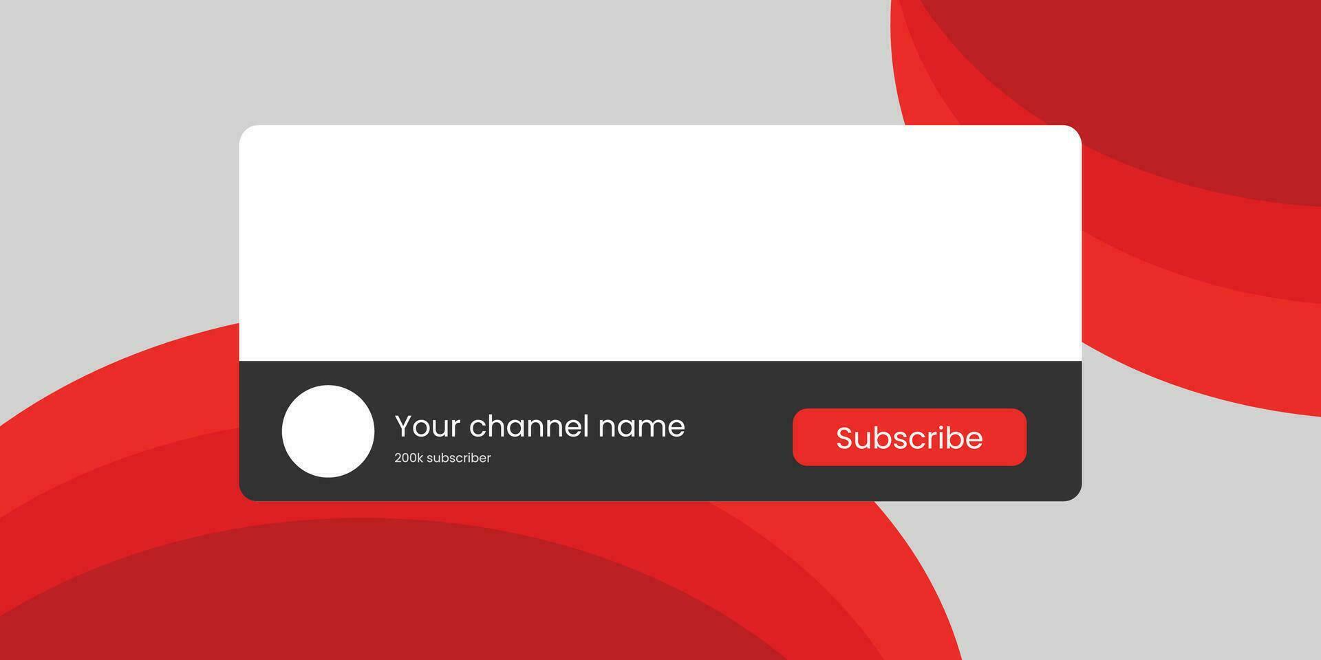Youtube Channel Name Lower Third with Content Placeholder. Placeholder for Channel Logo. Vector illustration