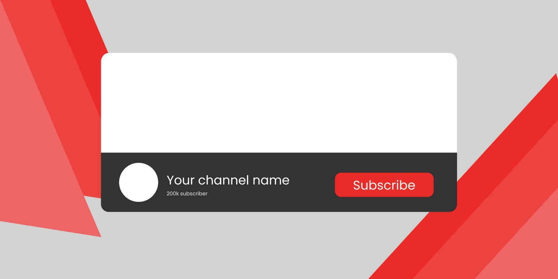 Youtube Channel Name Lower Third with Content Placeholder. Placeholder for Channel Logo. Vector illustration