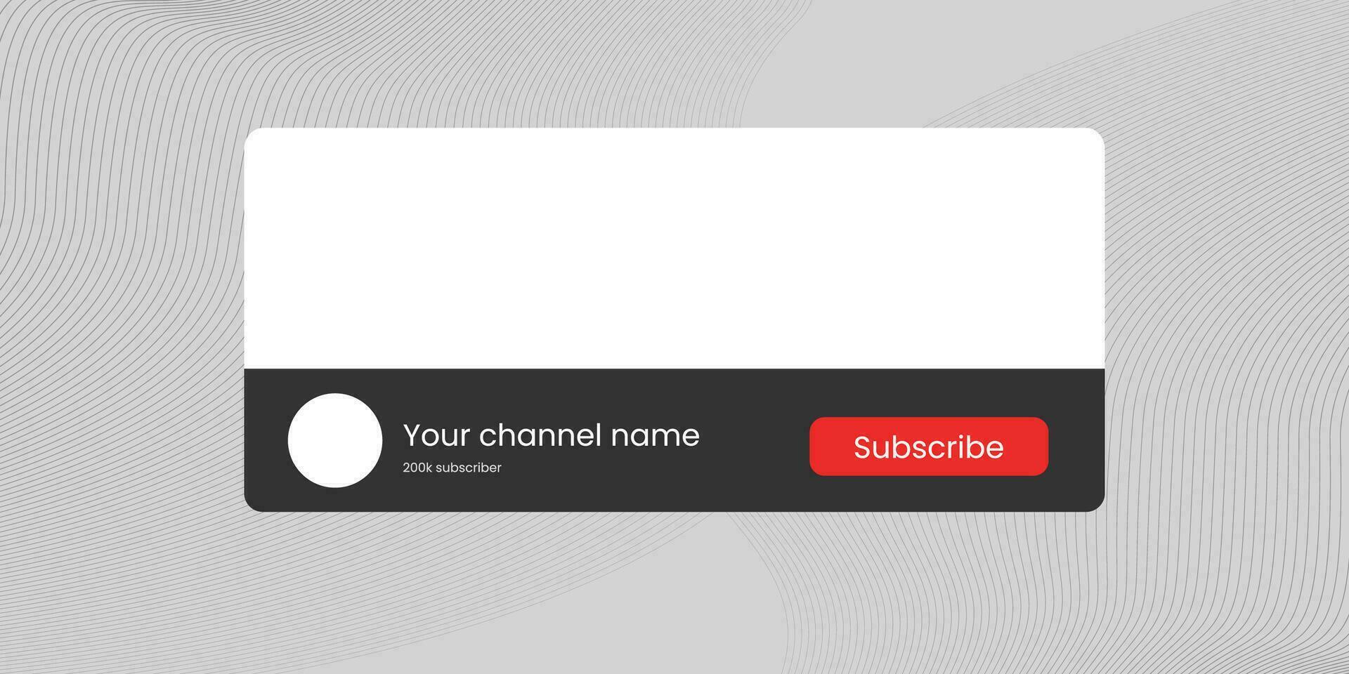 Youtube Channel Name Lower Third with Content Placeholder. Placeholder for Channel Logo. Vector illustration