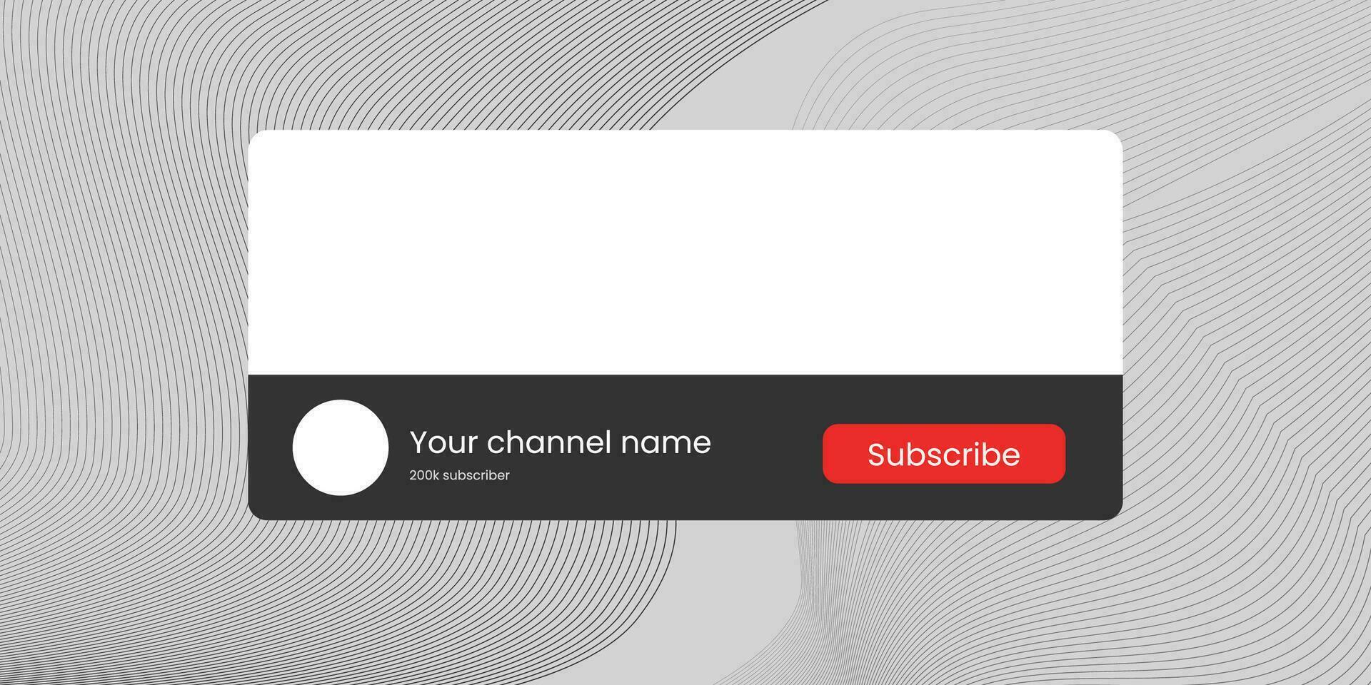 Youtube Channel Name Lower Third with Content Placeholder. Placeholder for Channel Logo. Vector illustration