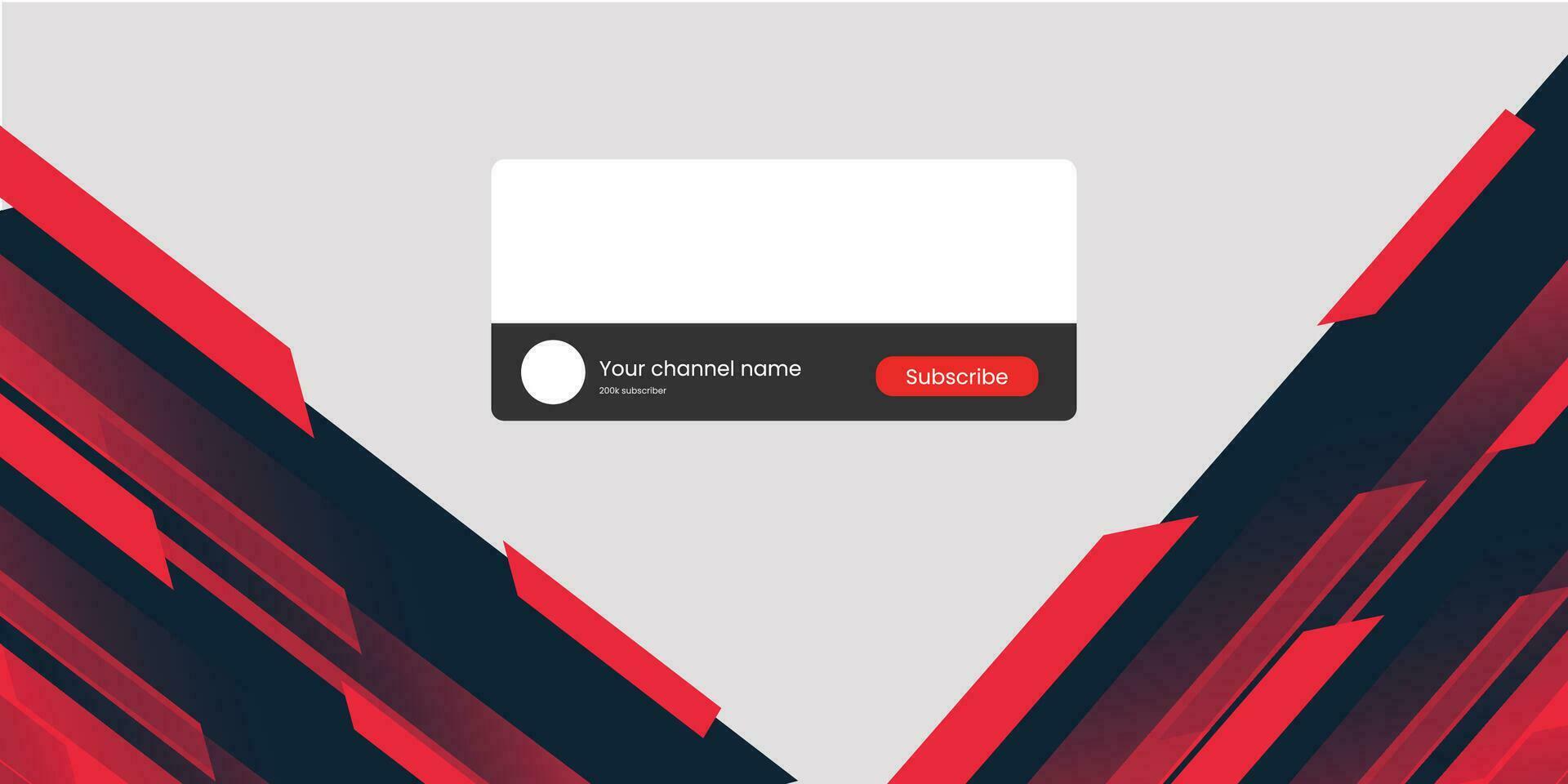 Youtube Channel Gaming Cover. Social Media Horizontal Live Streaming Banner. Red Cover for Gaming Video Service. . Vector illustration